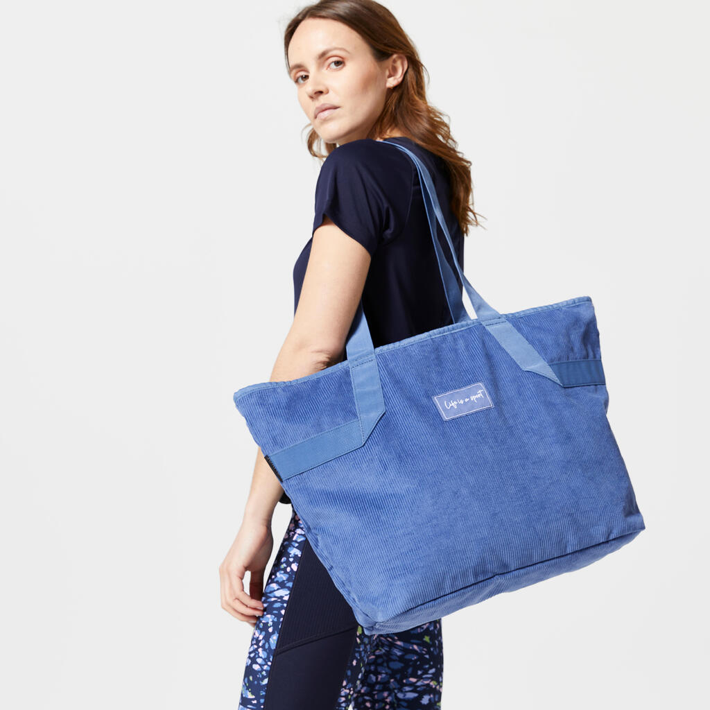 25 L Corduroy Sport Tote Bag - Storm Blue