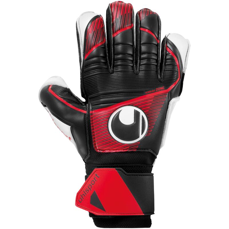 GANTS DE GARDIEN DE FOOTBALL UHLSPORT POWERLINE SOFT FLEX FRAME NOIR ROUGE