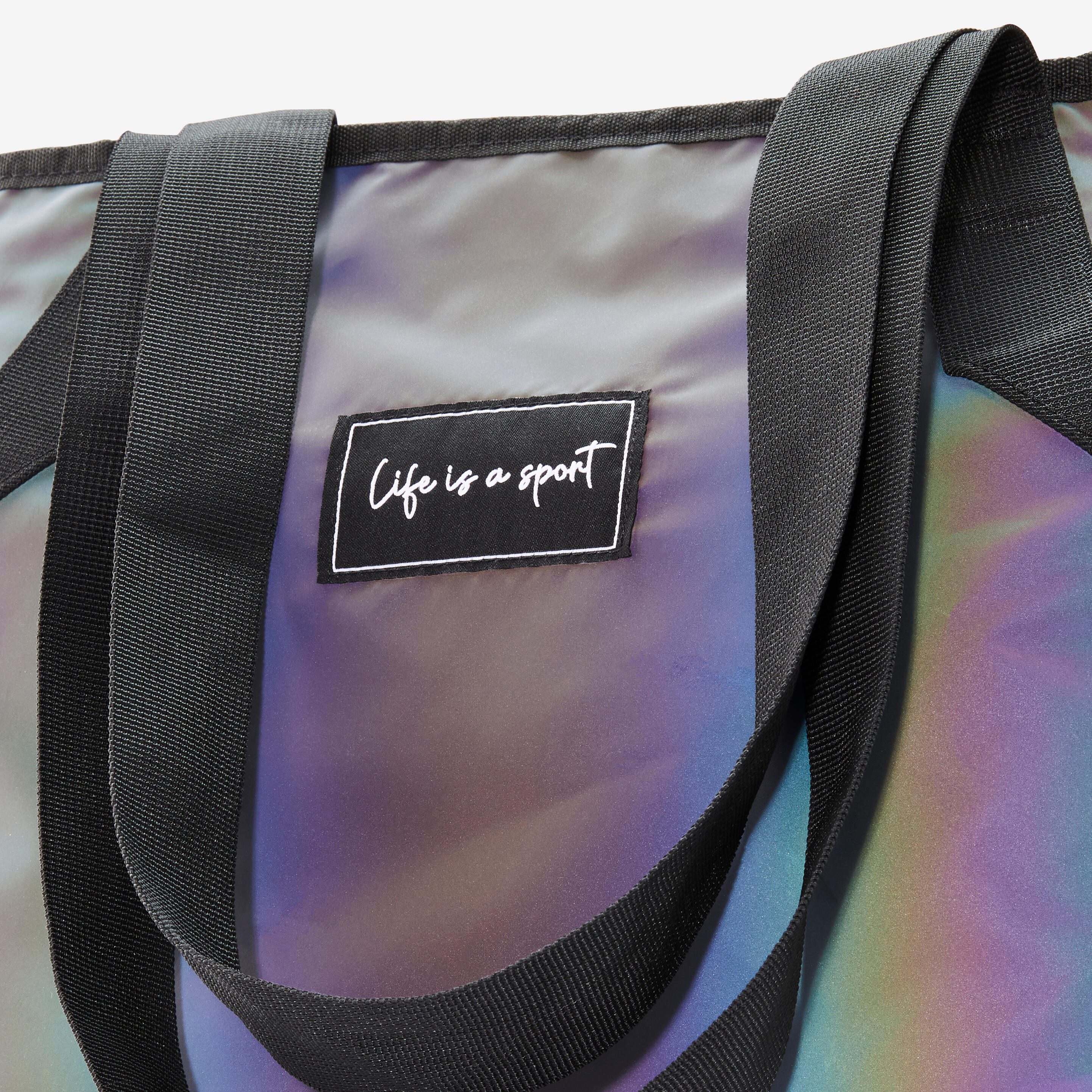 Waterproof 25 L Sport Tote Bag with compartments Reflective Black