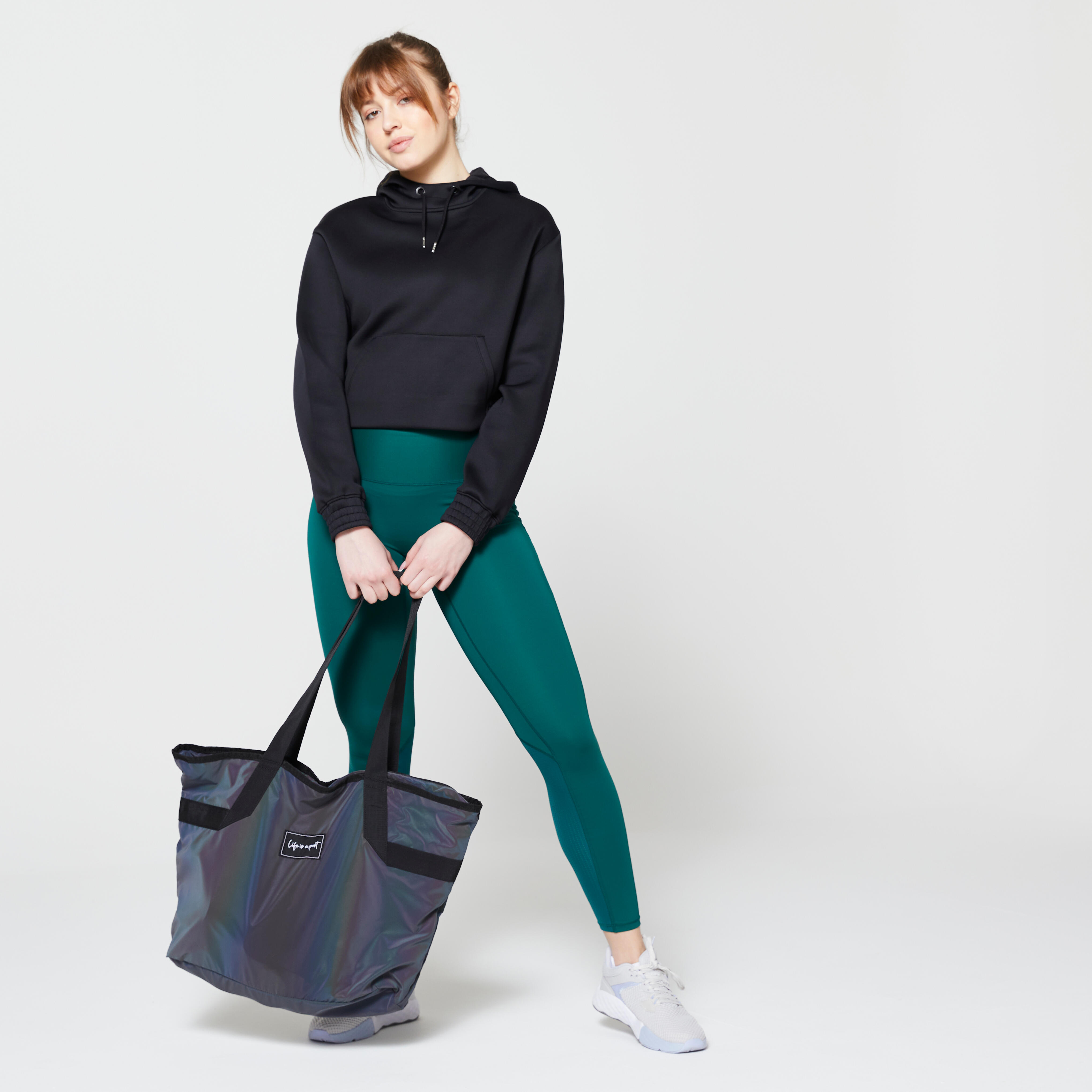 Waterproof 25 L Sport Tote Bag with 5 compartments - Reflective Black