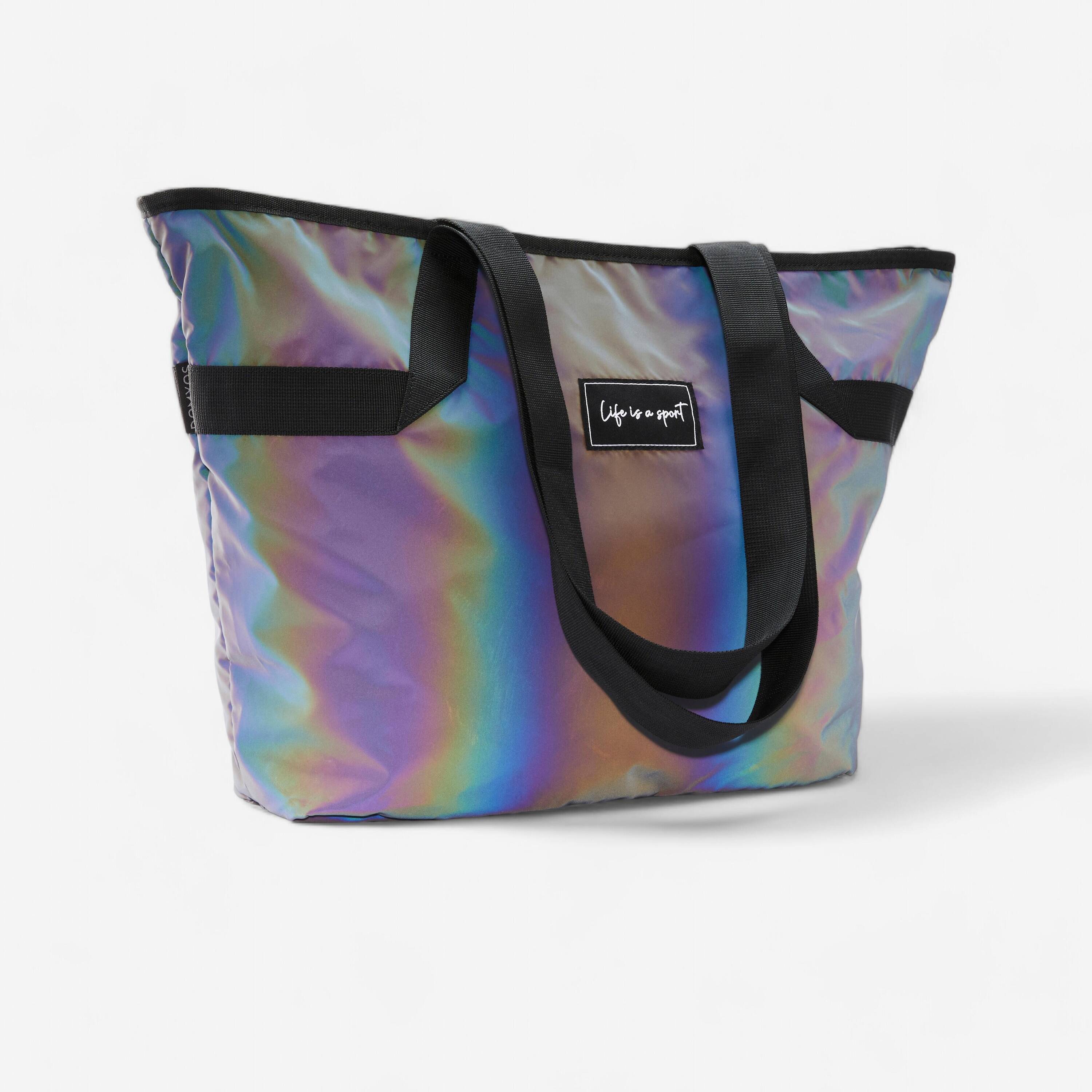 Waterproof 25 L Sport Tote Bag with 5 compartments - Reflective Black -  1