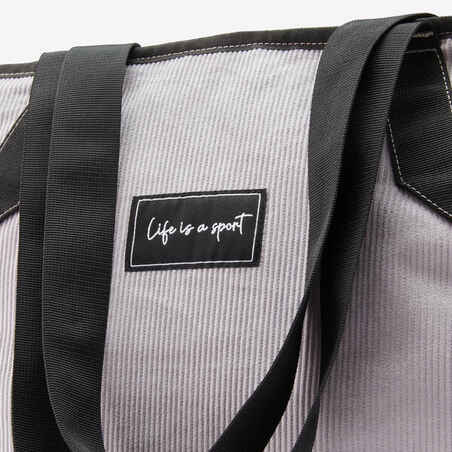 25 L Corduroy Sport Tote Bag - Grey