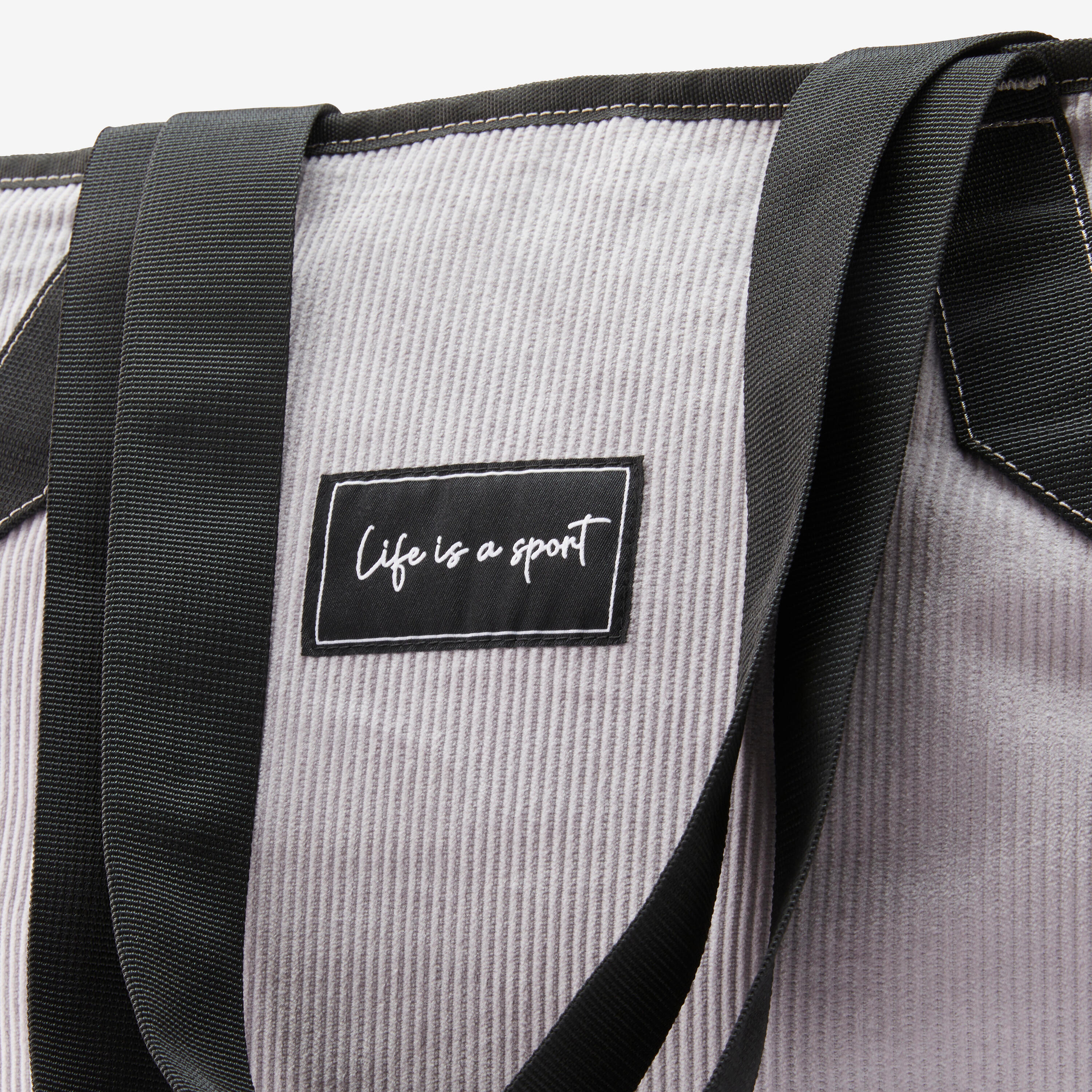 25 L Corduroy Sport Tote Bag - Grey 9/9