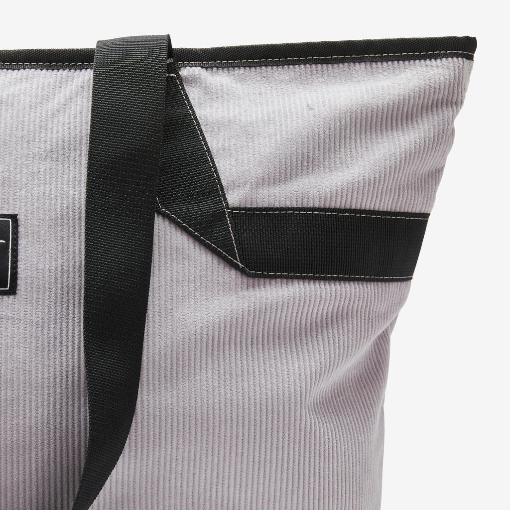 25 L Corduroy Sport Tote Bag - Grey