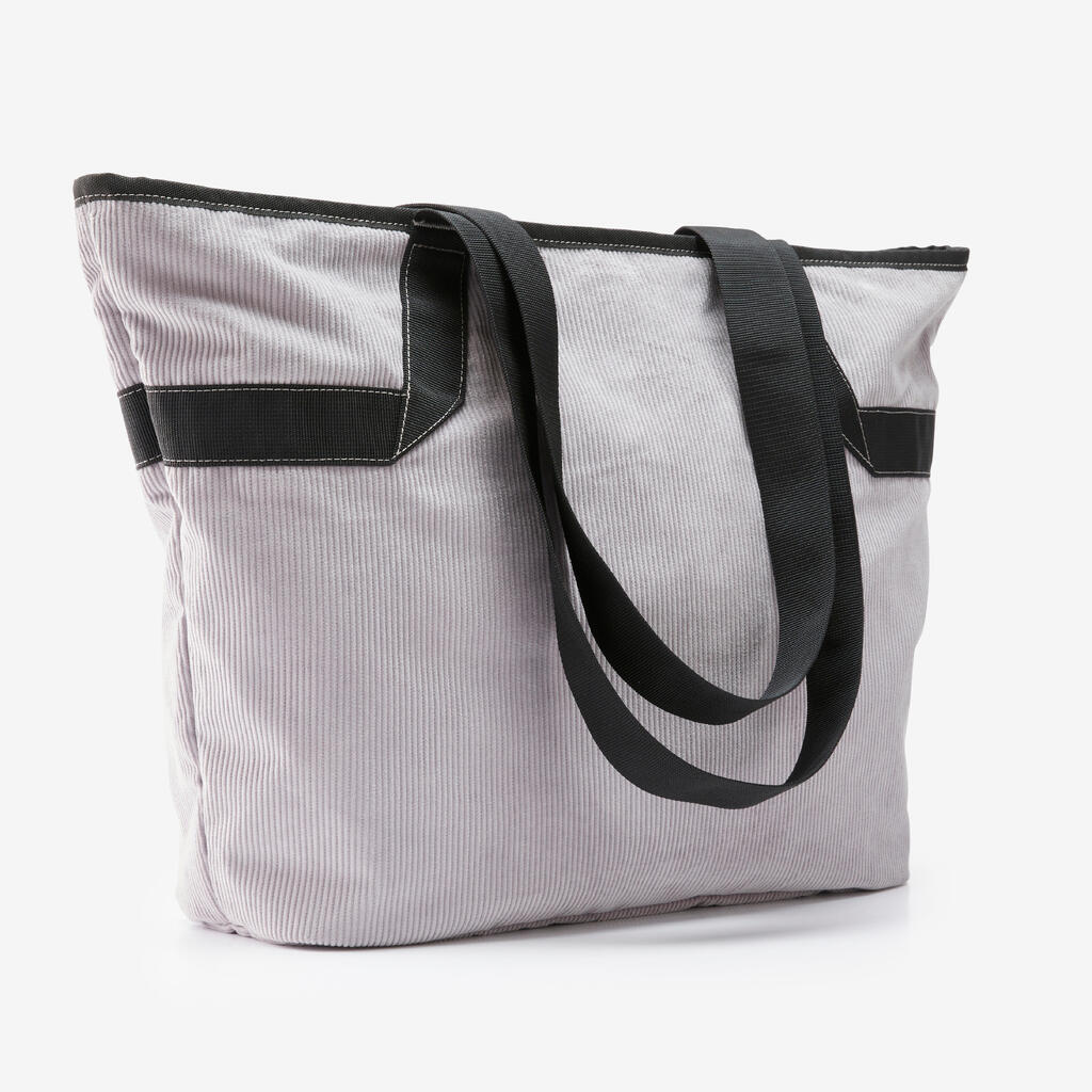 25 L Corduroy Sport Tote Bag - Grey