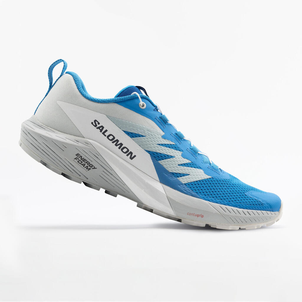 MEN'S SALOMON SENSE RIDE 5 TRAIL RUNNING SHOES - BLUE WHITE