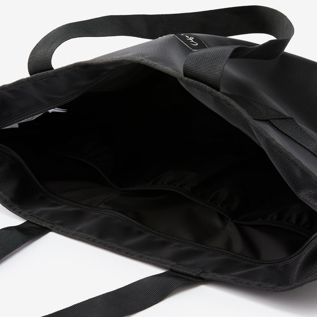 Ādas imitācijas sporta soma, 25 l, melna