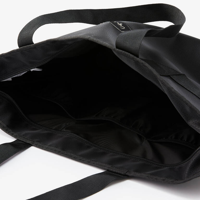 25 L Leather Look Sport Tote Bag - Black