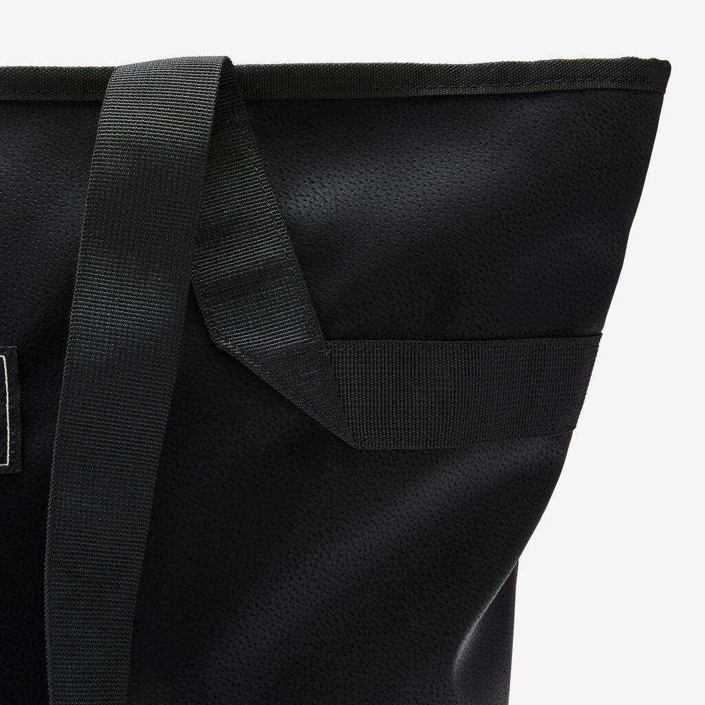 25 L Leather Look Sport Tote Bag - Black