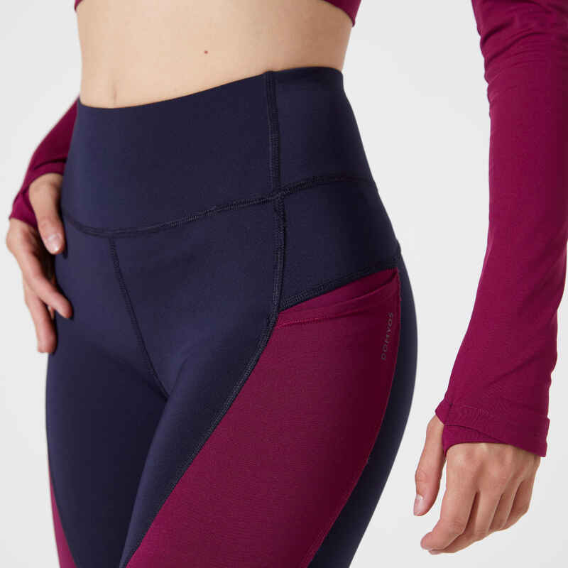 HIIT color block legging in gray and pink