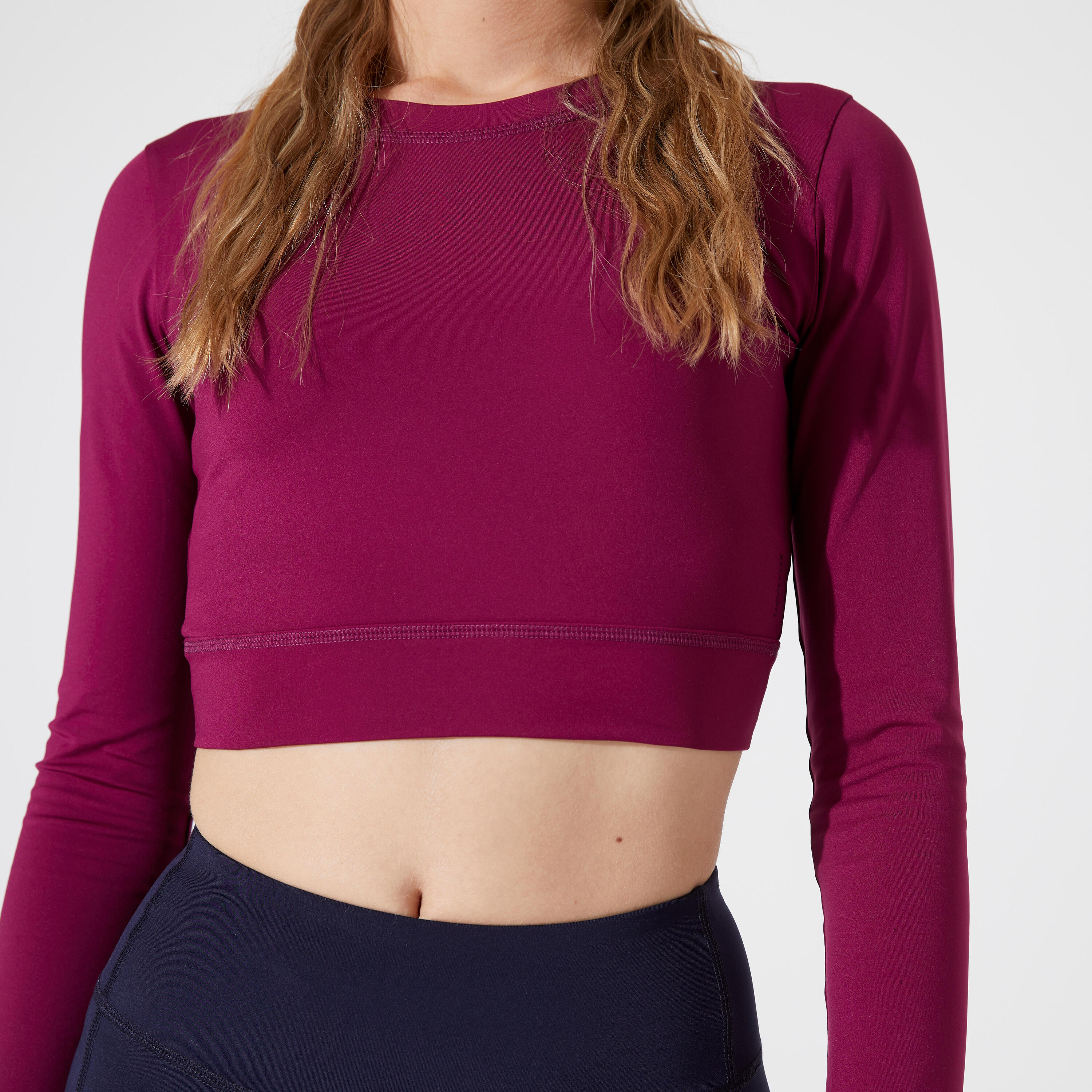 Women's Fitness Long-Sleeved Cropped T-Shirt - Purple 5/5