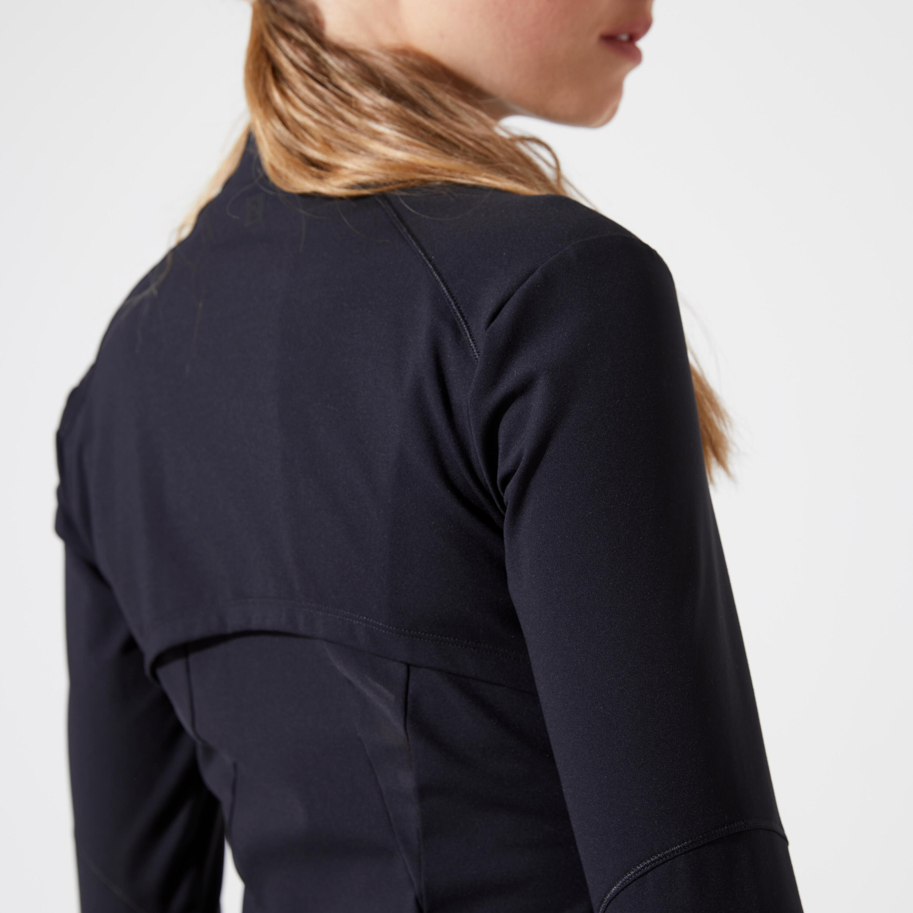Felpa donna fitness 900 traspirante nera 5/6