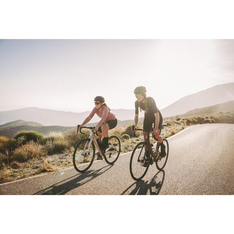 Tricou ciclism pe șosea Endurance vară Roz prăfuit Damă