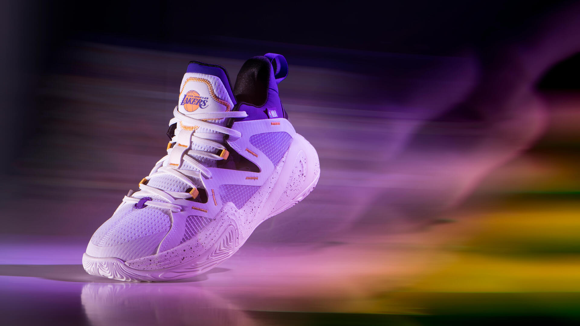 CHAUSSURES DE BASKETBALL LOS ANGELES LAKERS HOMME/FEMME -  NBA MID-3 BLANC