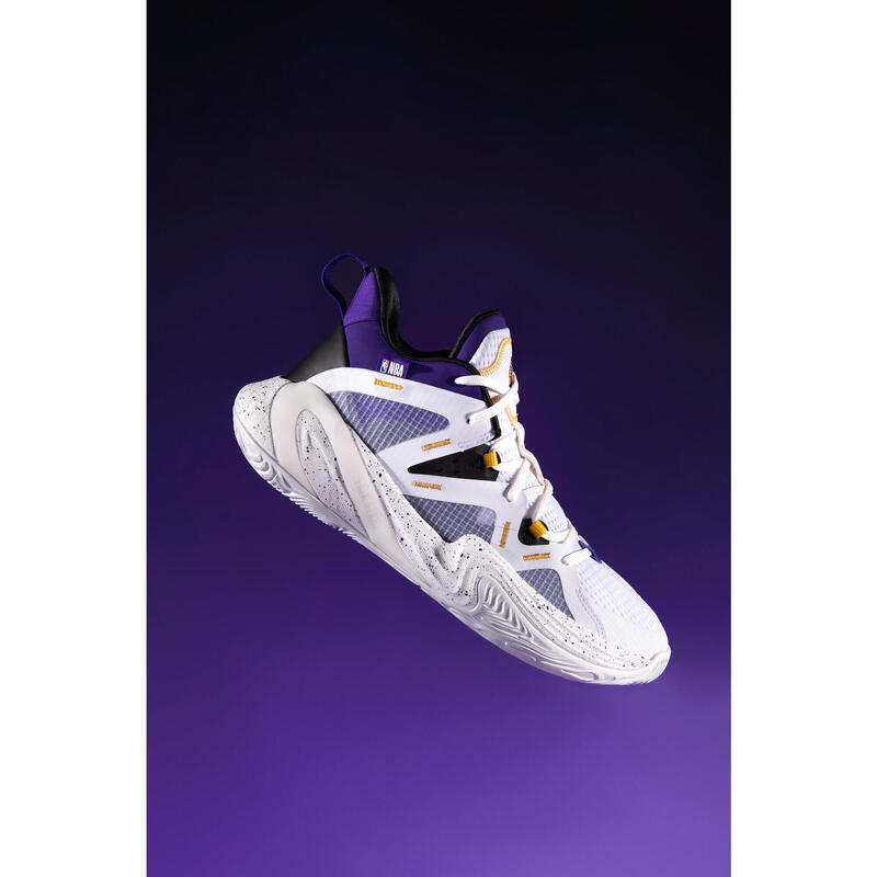 CHAUSSURES DE BASKETBALL LOS ANGELES LAKERS HOMME/FEMME - 900 NBA MID-3 BLANC