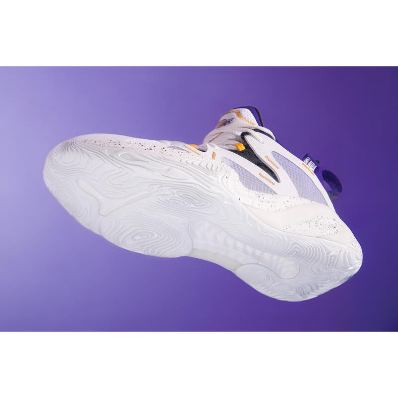 CHAUSSURES DE BASKETBALL LOS ANGELES LAKERS HOMME/FEMME - 900 NBA MID-3 BLANC