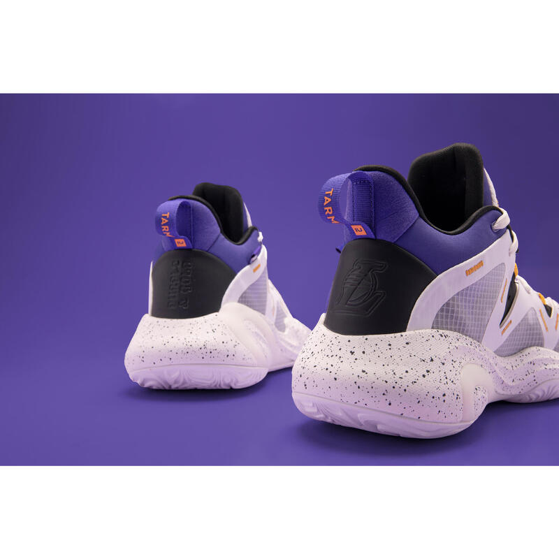 CHAUSSURES DE BASKETBALL LOS ANGELES LAKERS HOMME/FEMME - 900 NBA MID-3 BLANC