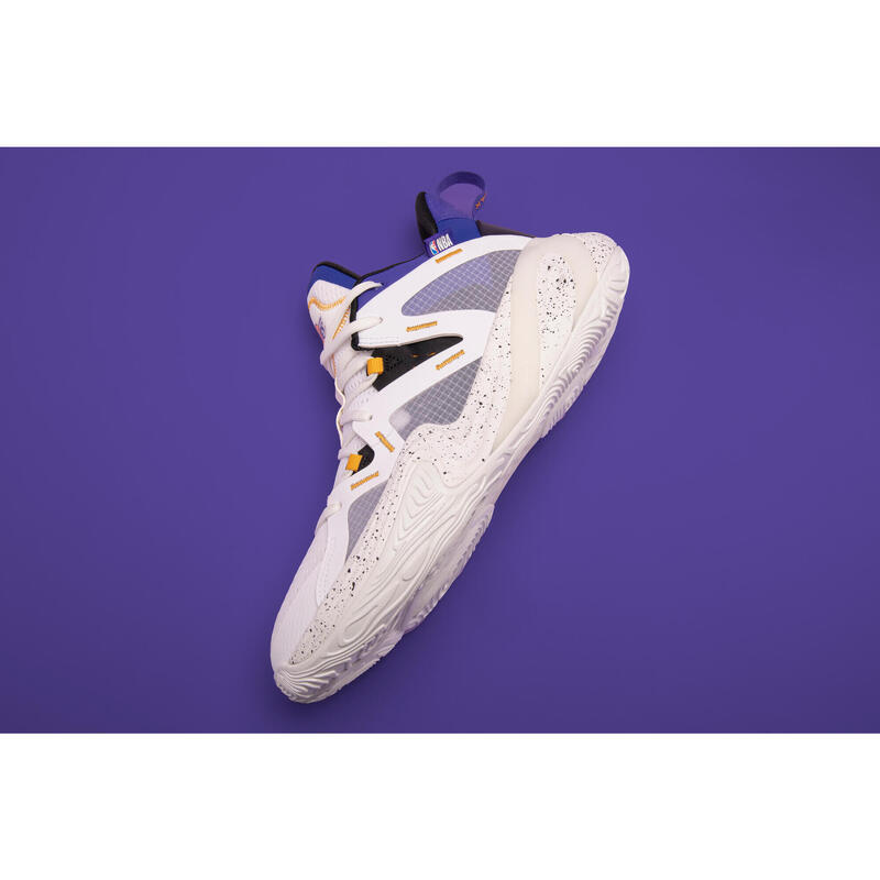 CHAUSSURES DE BASKETBALL LOS ANGELES LAKERS HOMME/FEMME - 900 NBA MID-3 BLANC