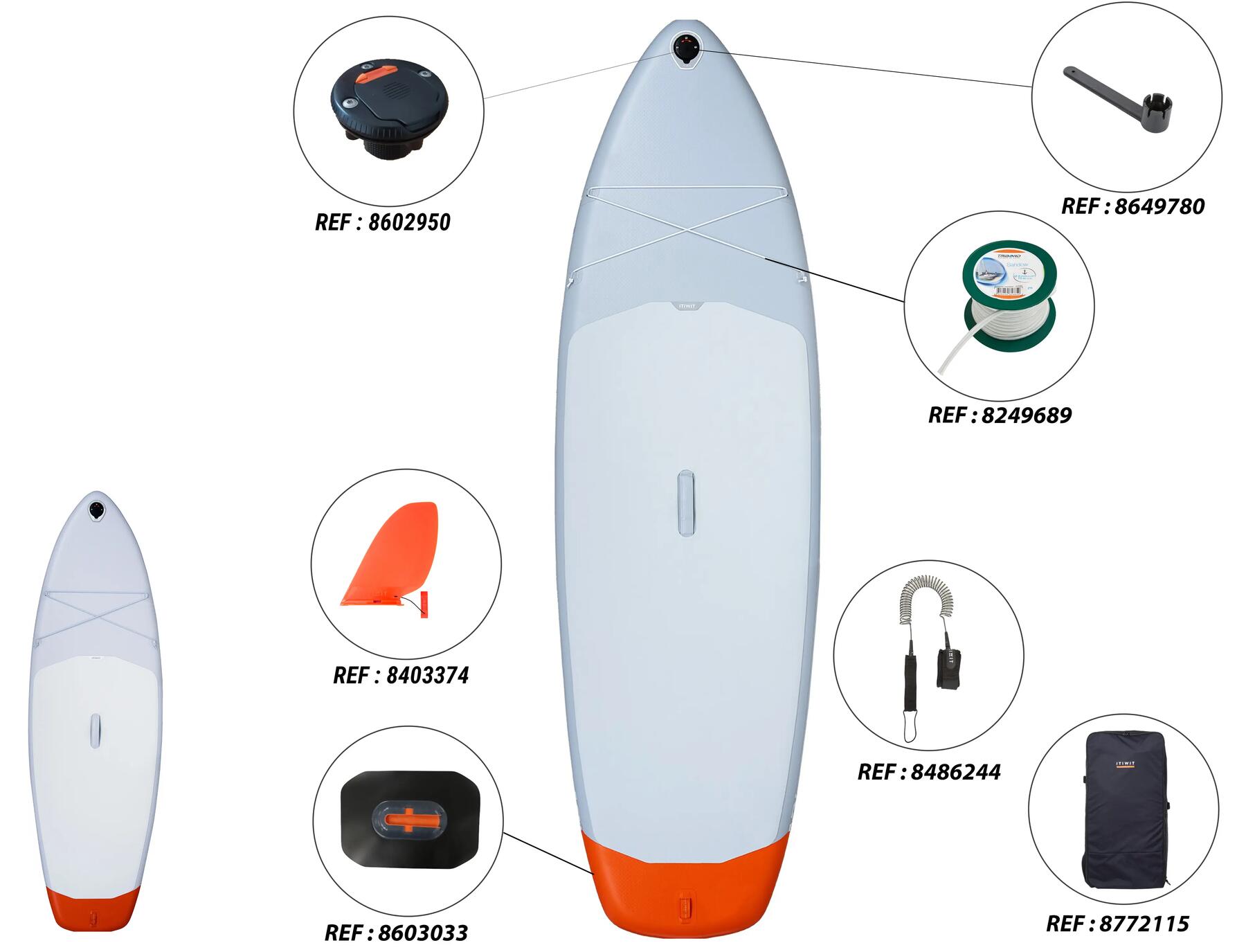 PACK STAND-UP PADDLE GONFLABLE 100 M/L : notice, réparation