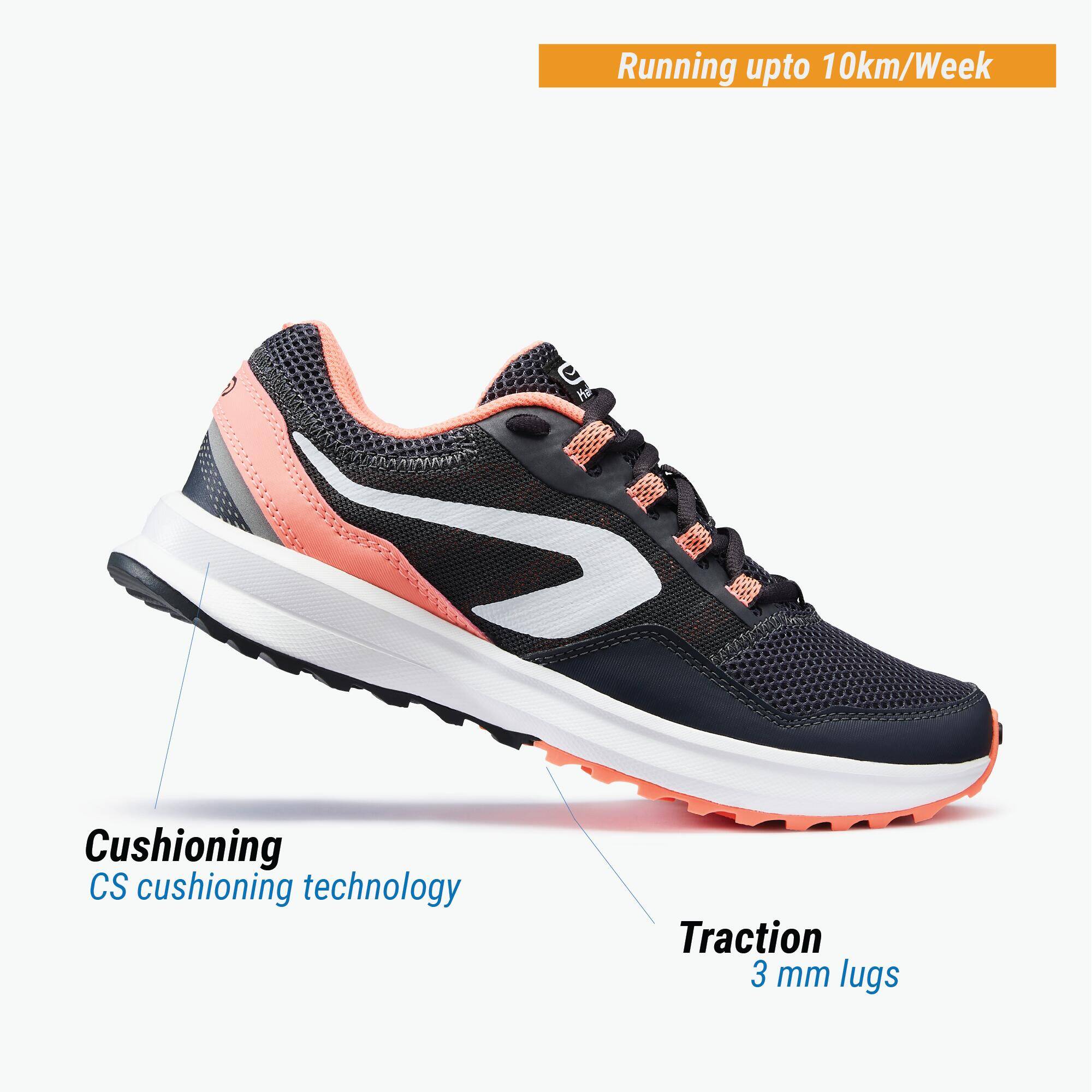 Women Running Shoes Active Grip - Grey Coral -  4