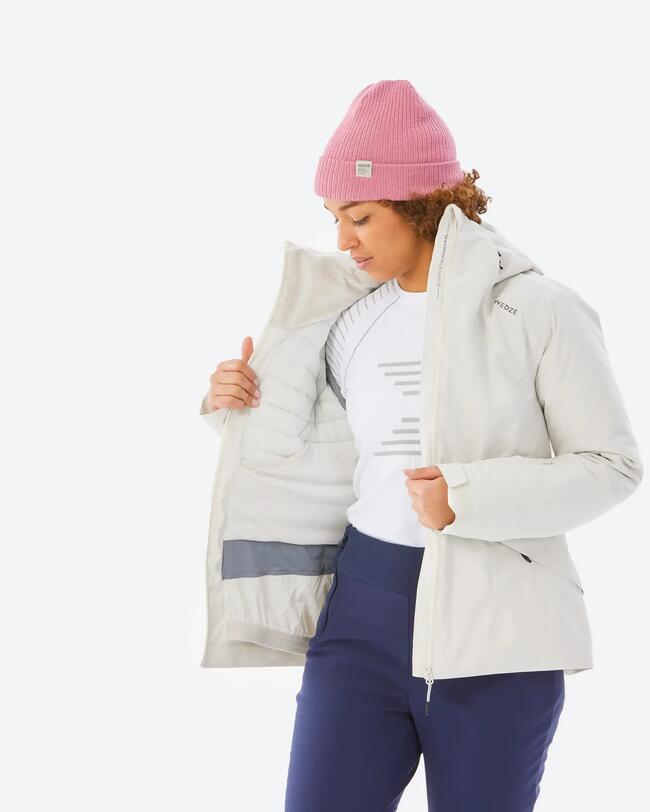 Veste chaude de ski femme 500 - beige