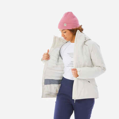 WOMEN’S WARM SKI JACKET 500 - BEIGE