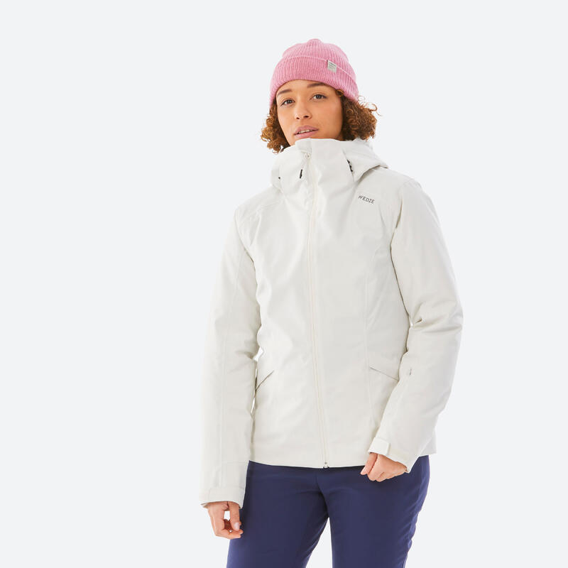 女款保暖滑雪外套 500－米色