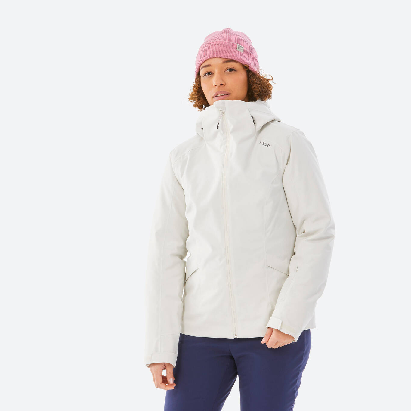 WOMEN'S WARM SKI JACKET 500 - BEIGE - Decathlon