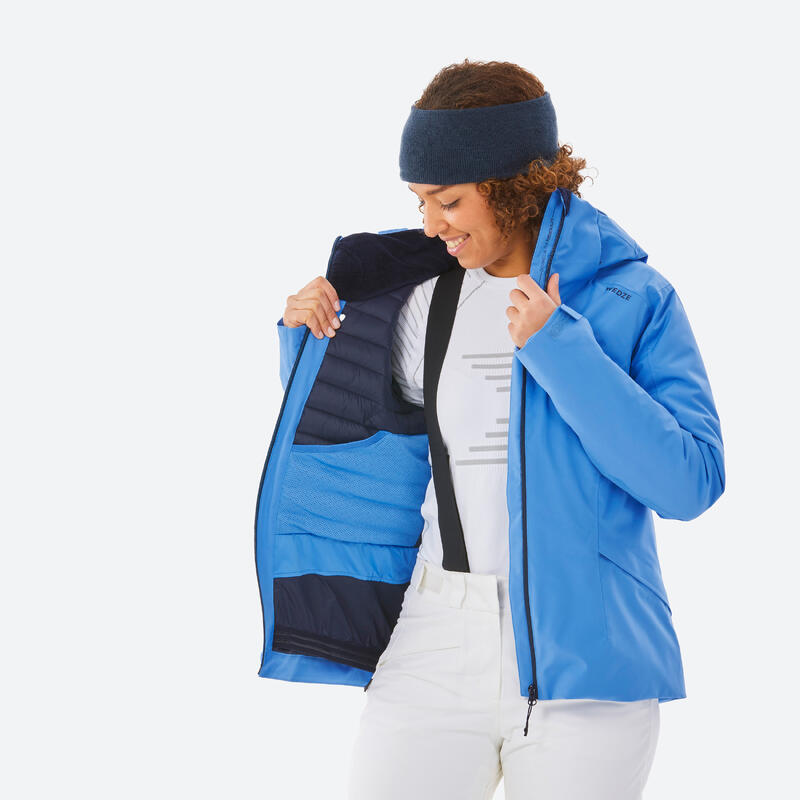 Kadın Kayak Montu - Mavi - 500