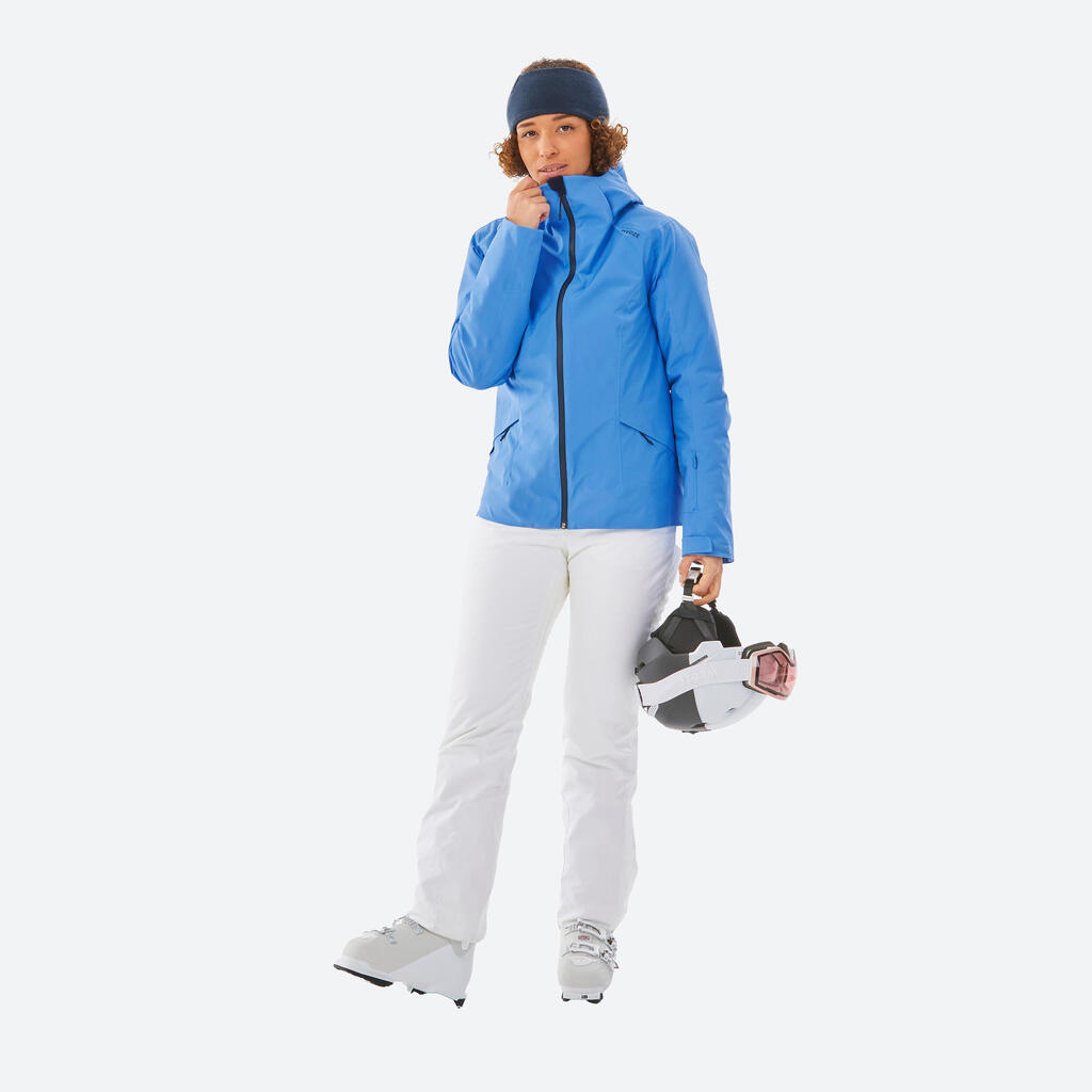 Skijacke Damen warm und wasserdicht - 500 Sport eisblau