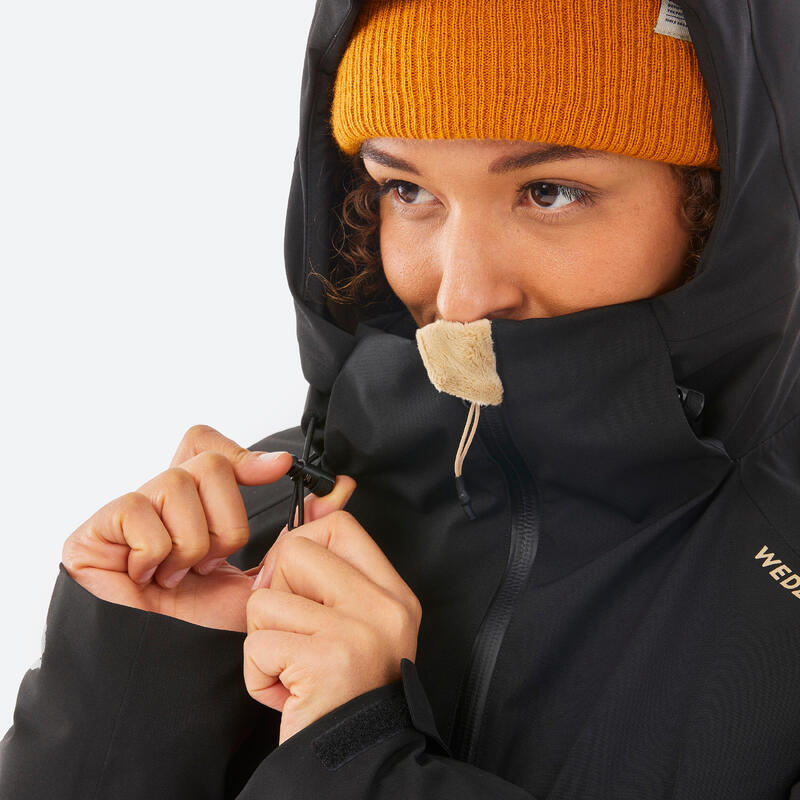 Kadın Kayak/Snowboard Montu - Siyah - 500