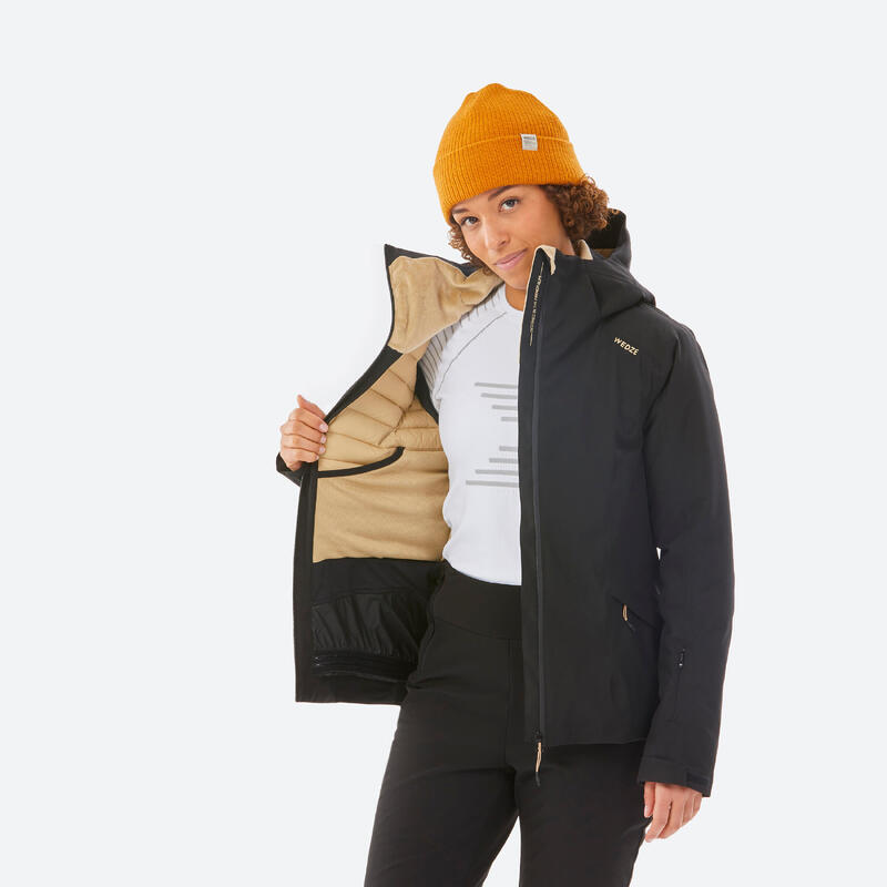 Kadın Kayak/Snowboard Montu - Siyah - 500