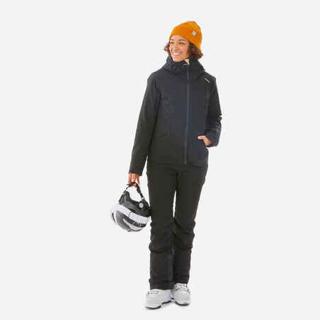 Moteriška šilta slidinėjimo striukė „500“, juoda