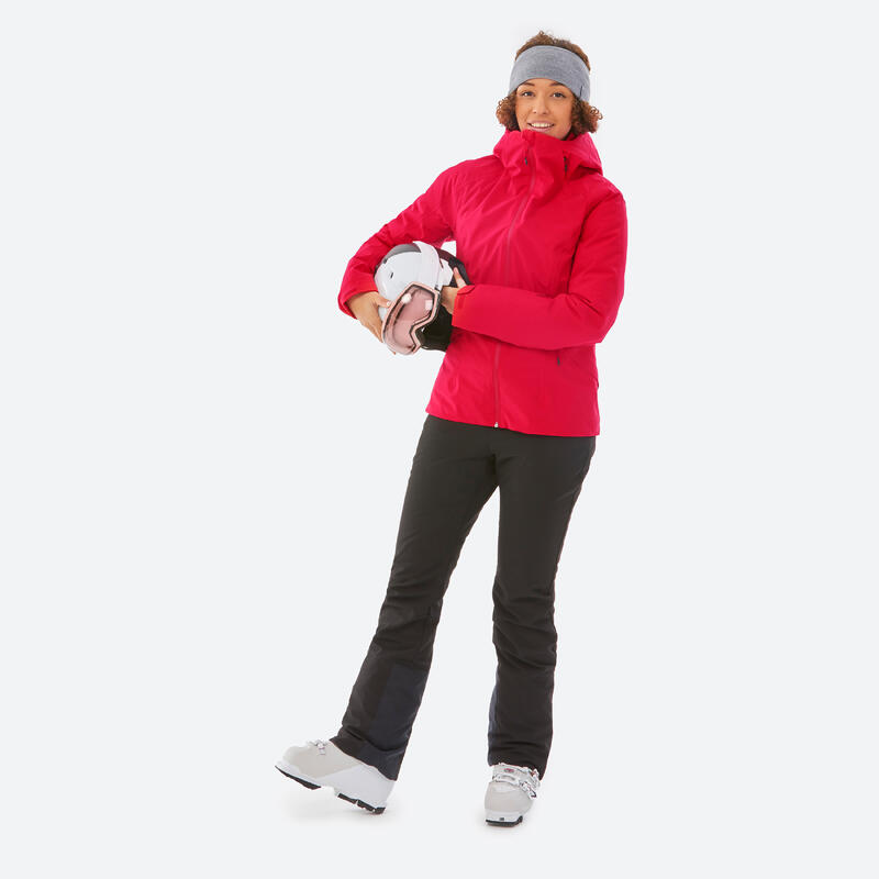 Warme ski-jas voor dames 500 rood