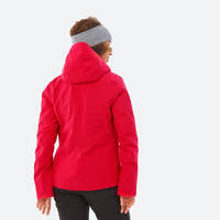 Crvena ženska jakna za skijanje 500