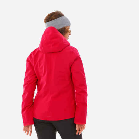 מעיל סקי חם לנשים 500 - אדום