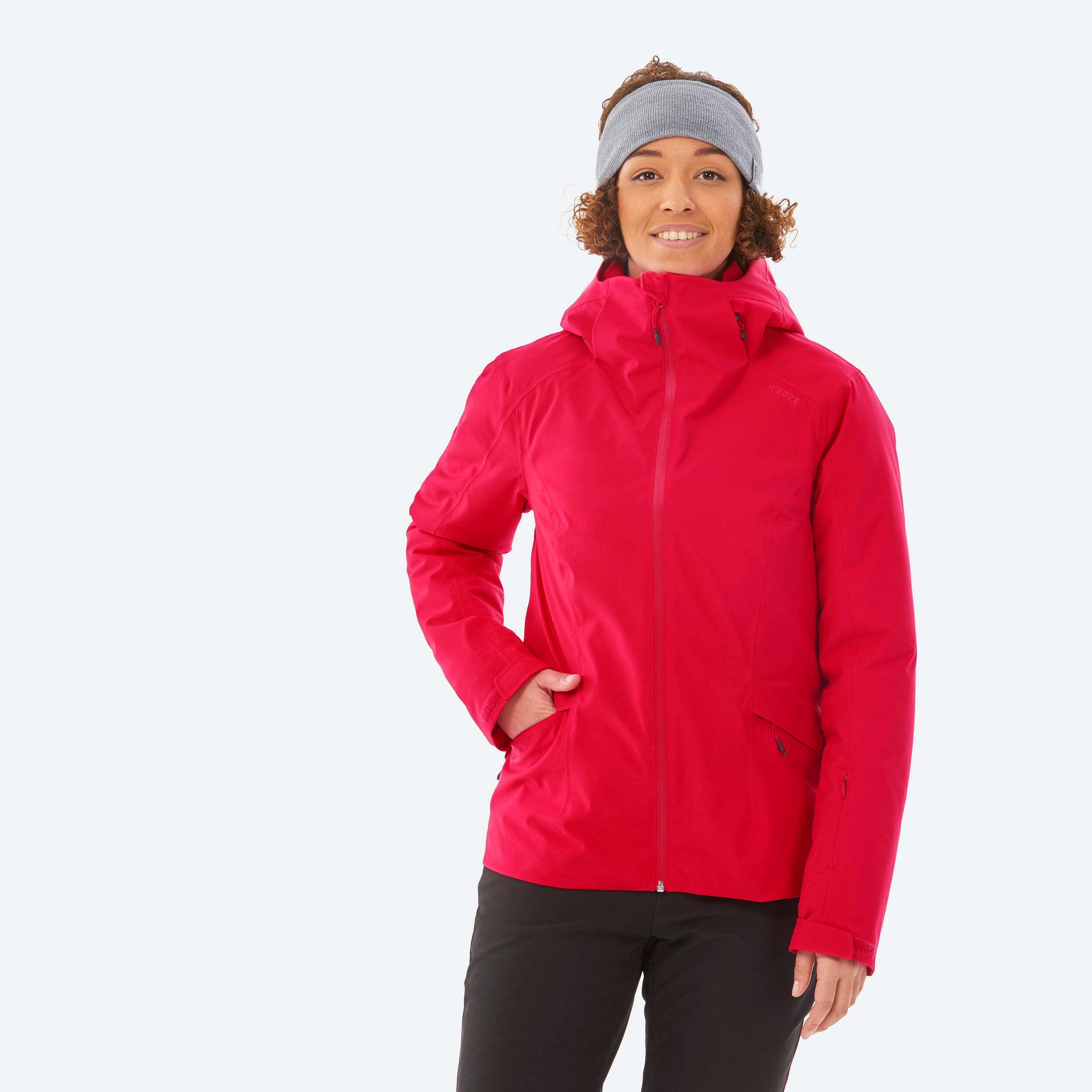 Veste de ski chaude et imperméable femme, 500 rouge 2/17