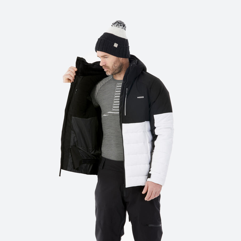 Veste de ski et snowboard chaude homme 100 - blanc / noir