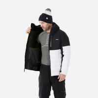 Men’s warm ski and snowboard jacket 100 - white/black