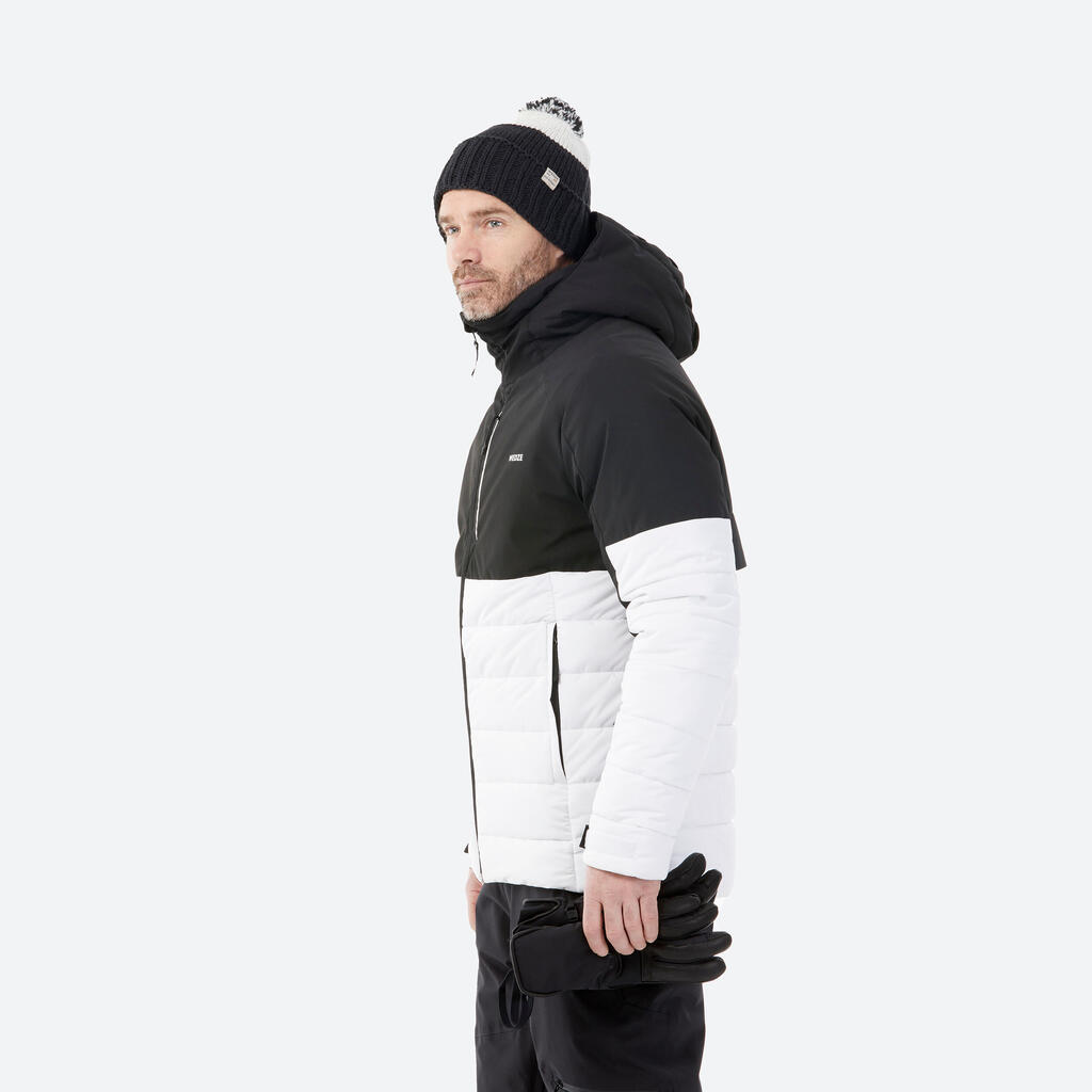 Veste de ski et snowboard chaude homme 100 - blanc / noir