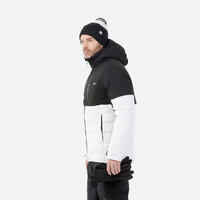 Men’s warm ski and snowboard jacket 100 - white/black
