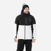 Geacă schi și snowboard călduroasă 100 Alb/Negru Bărbați