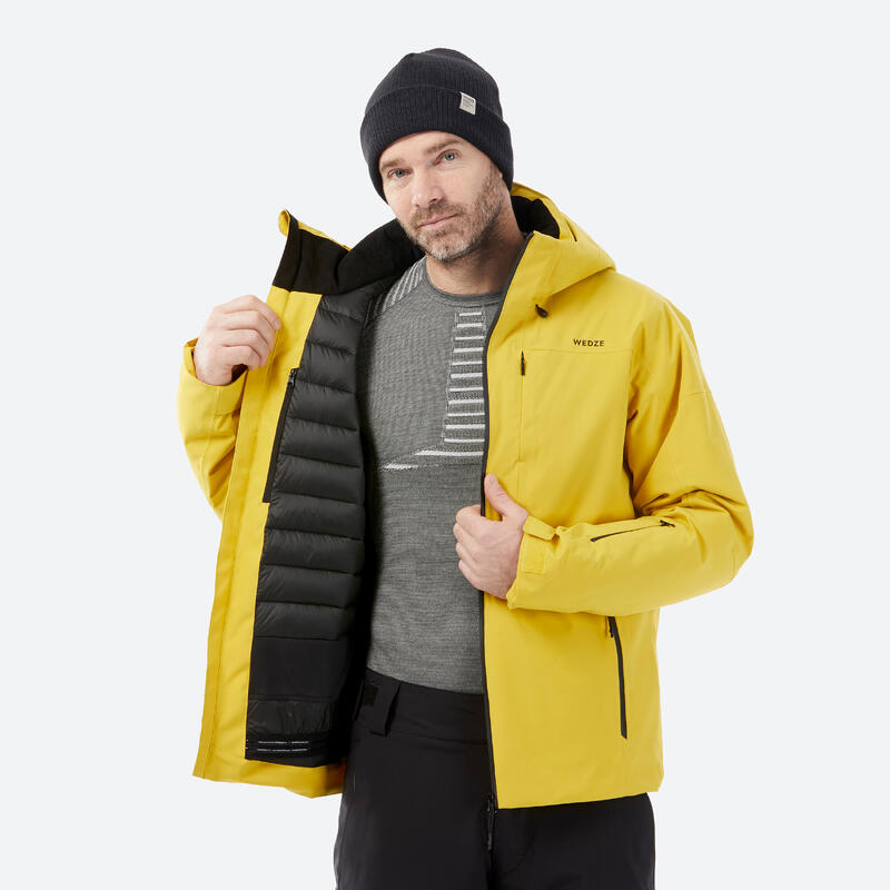 Casaco de Ski Quente Homem 500 Amarelo