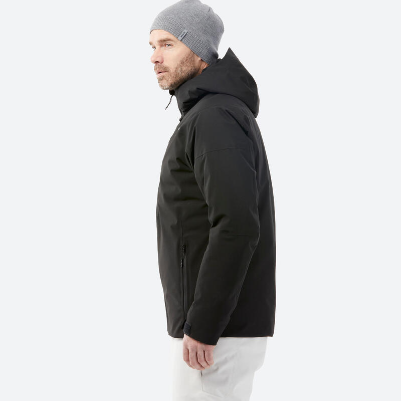 Veste de ski chaude et imperméable homme, 500 noir