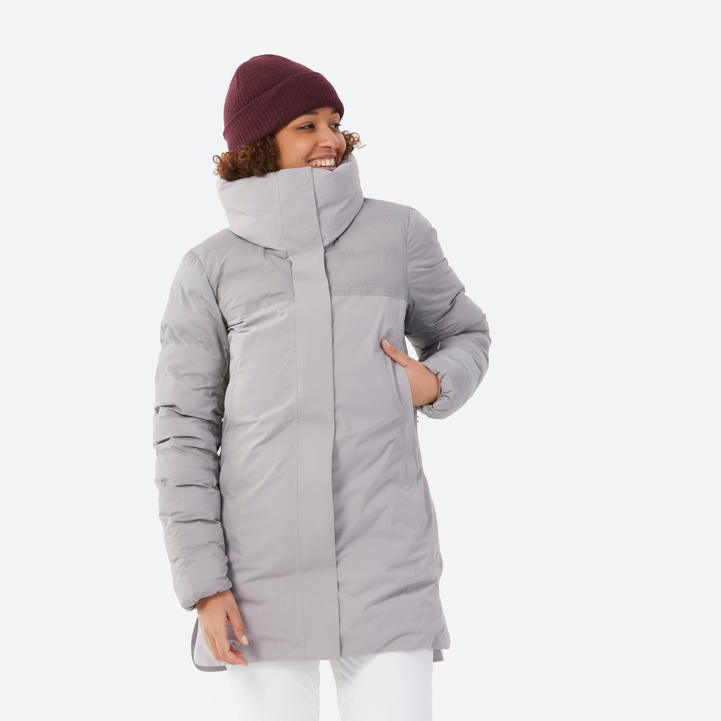 Women's Fleece Jacket - SH 500 Grey - Pearl grey - Quechua - Decathlon