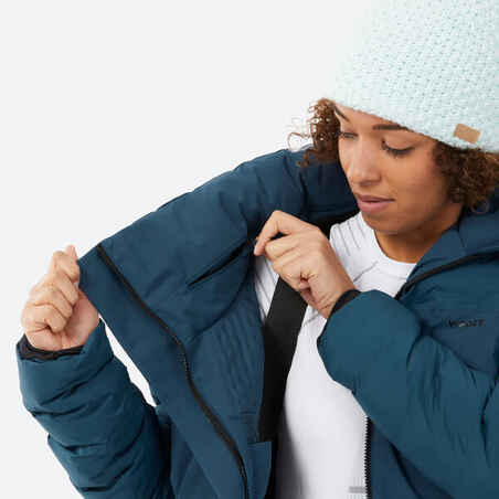 Women's Warm Mid-length Ski Jacket 500 - Blue