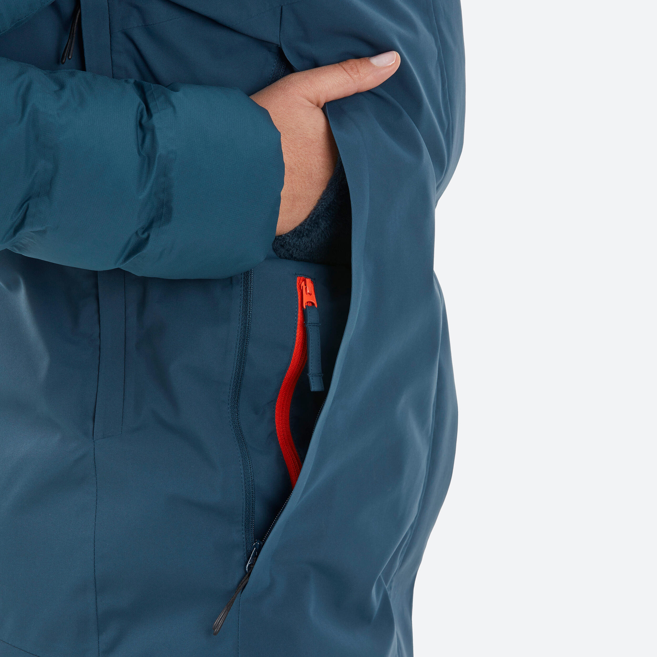 Women's Warm Mid-length Ski Jacket 500 - Blue 13/16