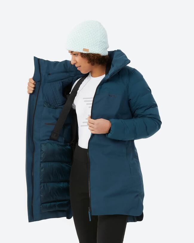 Women's Warm Mid-length Ski Jacket 500 - Blue