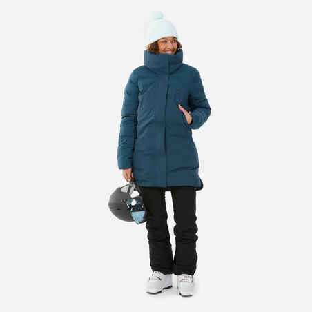 Women's Warm Mid-length Ski Jacket 500 - Blue