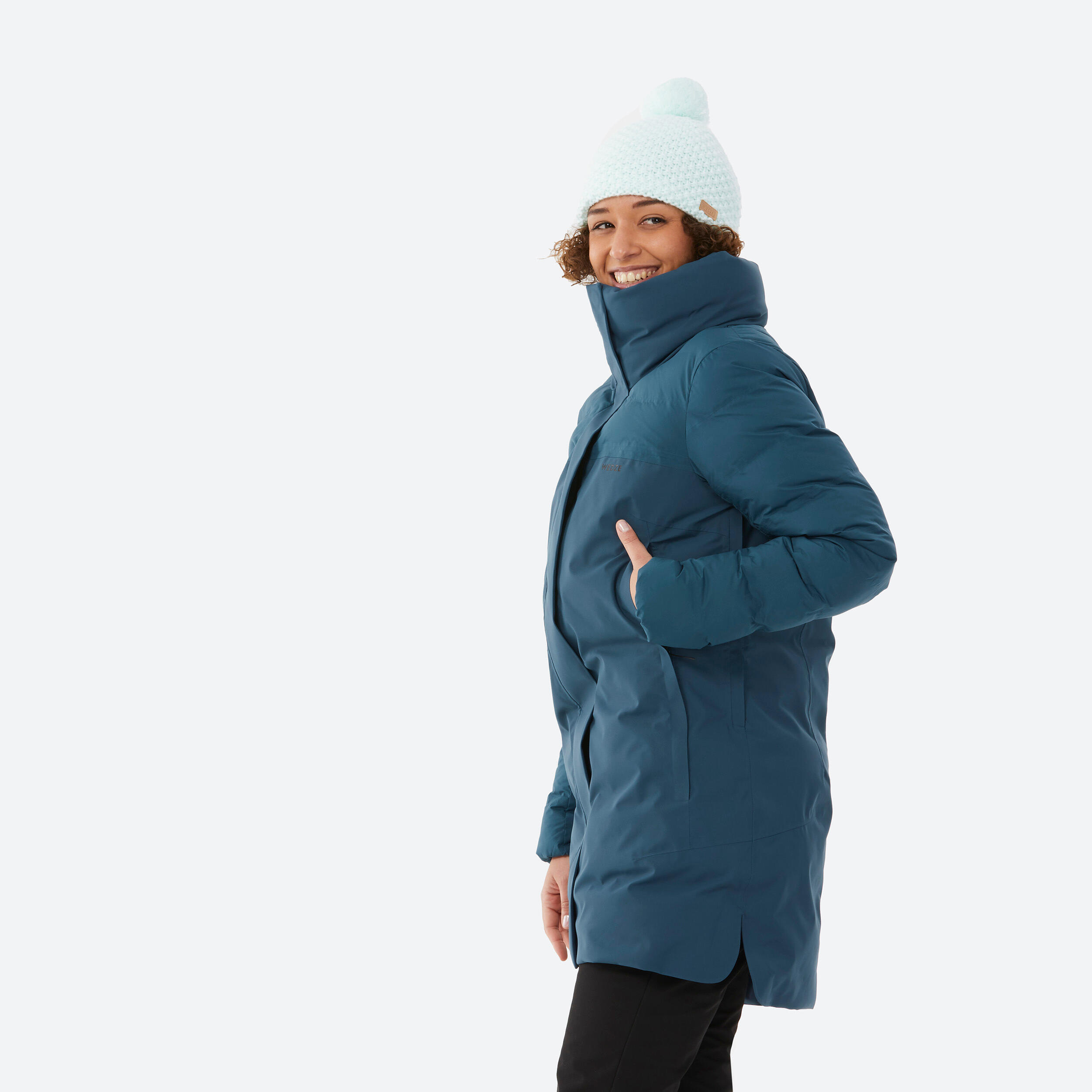 Women's Warm Mid-length Ski Jacket 500 - Blue 4/16